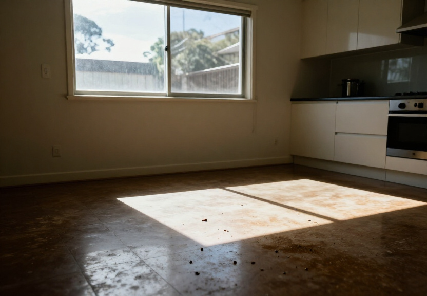 Severe cockroach infestation in a Shalvey kitchen before treatment